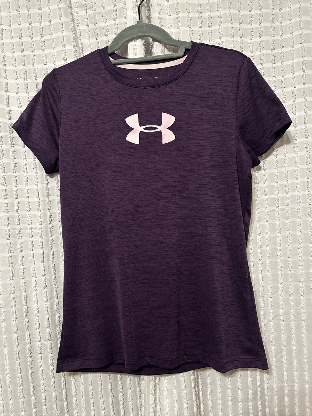 Under Armour HeatGear Women Small Purple Heathered Short Sleeve Training T-Shirt
